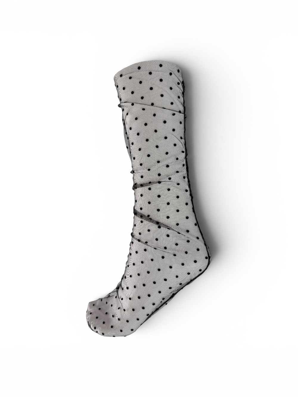 Sheer Polka Dot Sock - Black Dot